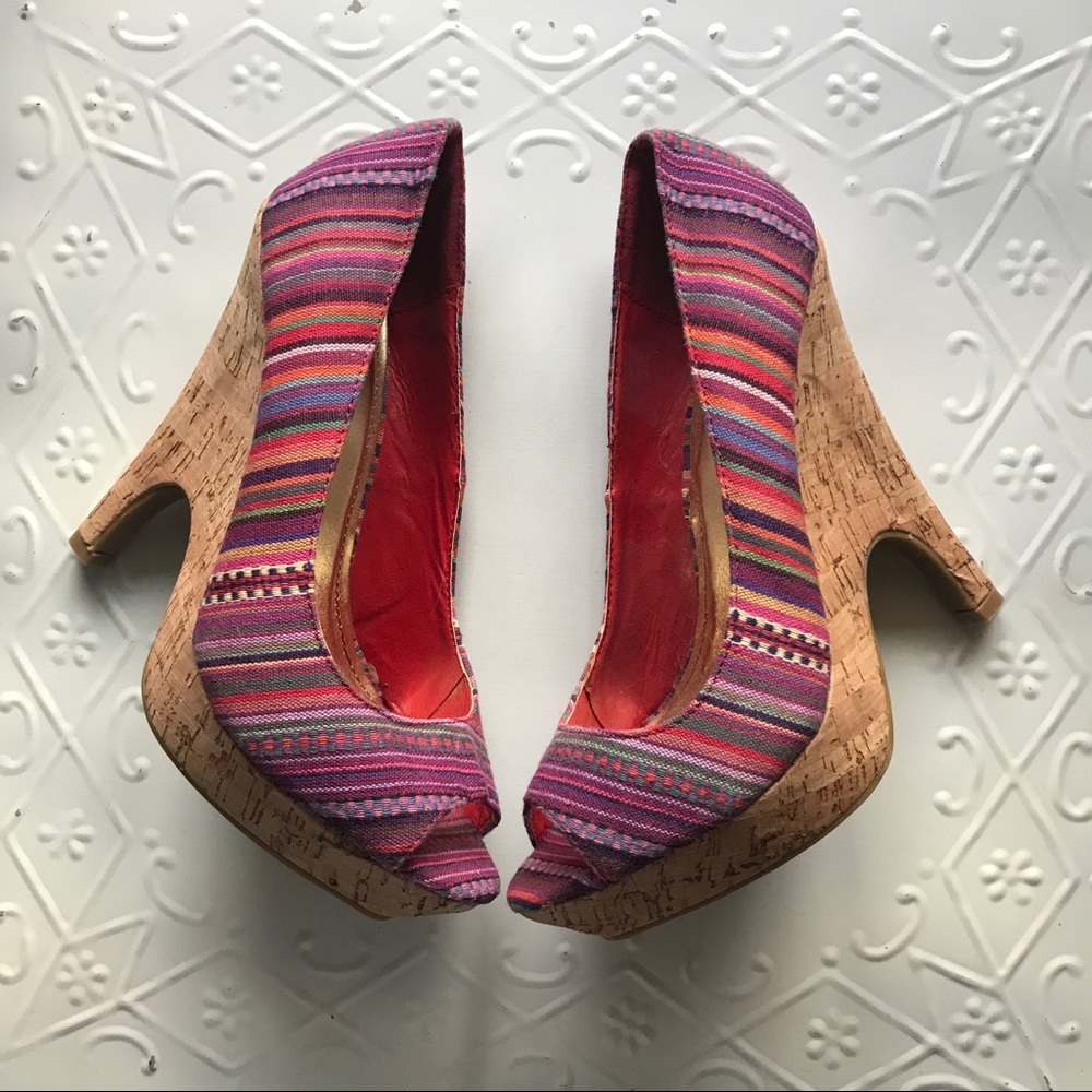 5 for $25 open toe platform cork wedge espadrilles